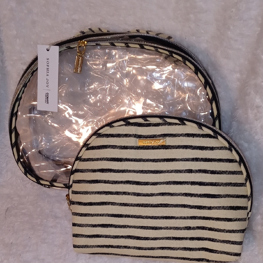 Striped Cosmetic Bag Set